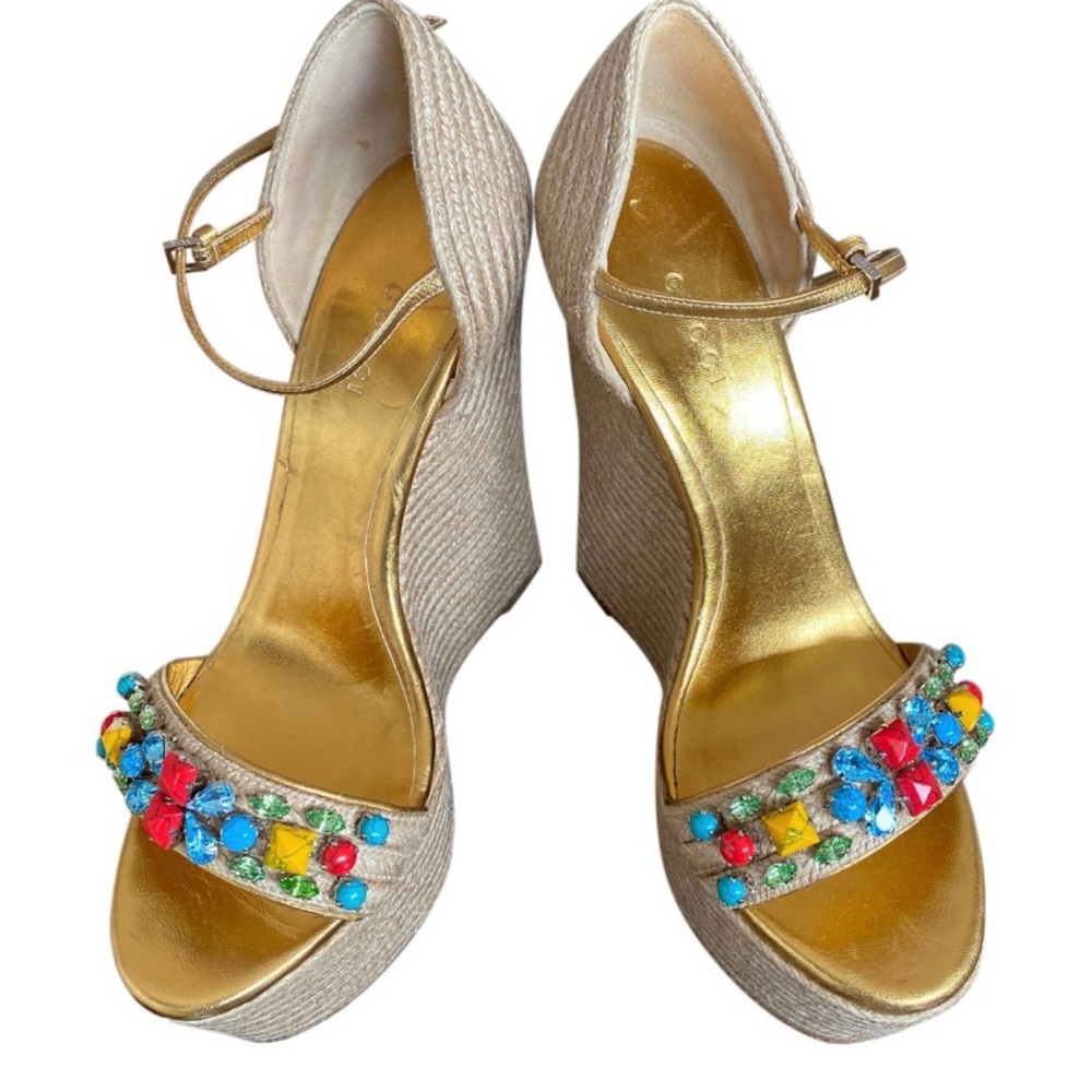❤️💙GUCCI Carolina Crystal Espadrilles ❤️💙 38.5❤️💙 Excellent condition❤️💙